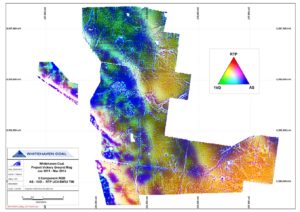 High resolution ground magnetic survey surrounding a coal mine in Gunnedah Basin 3 component RGB – RTP-1VD-Analytical Signal